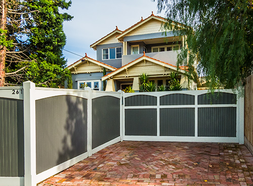 Solid board automatic sliding wooden gate